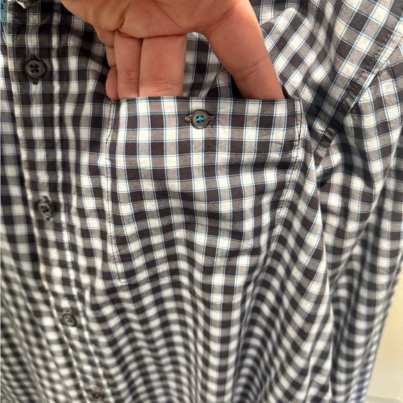 Men’s 7 Diamonds Western Style Button Down Shirt Size Large Black Baby Blue - Picture 3 of 7